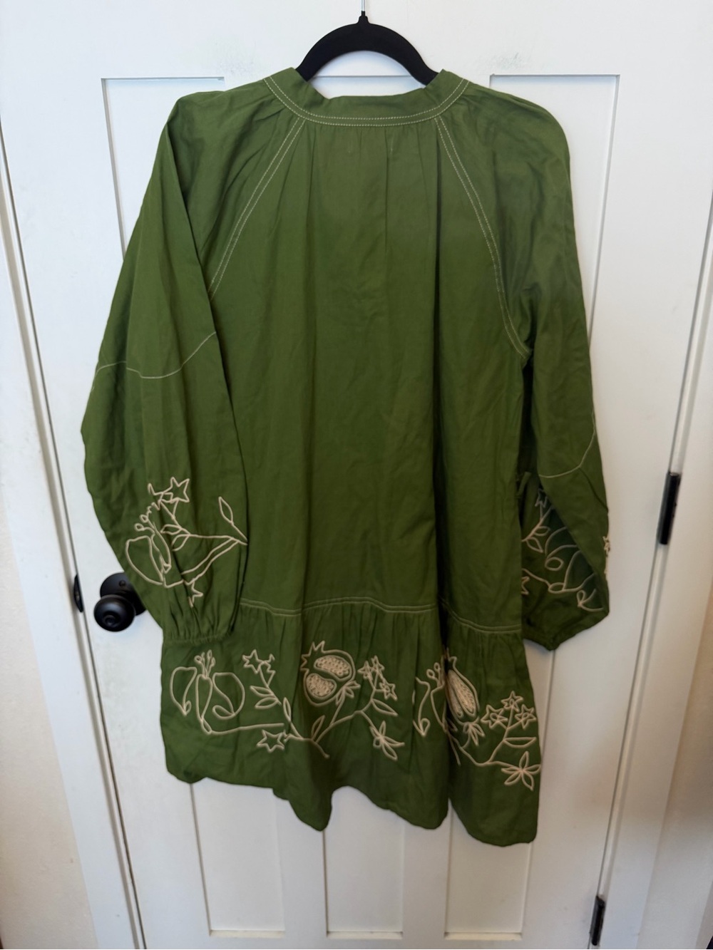 Ciebon Rosetta Embroidered Cotton Mini Dress Size Small Color Green Boho - Picture 11 of 11